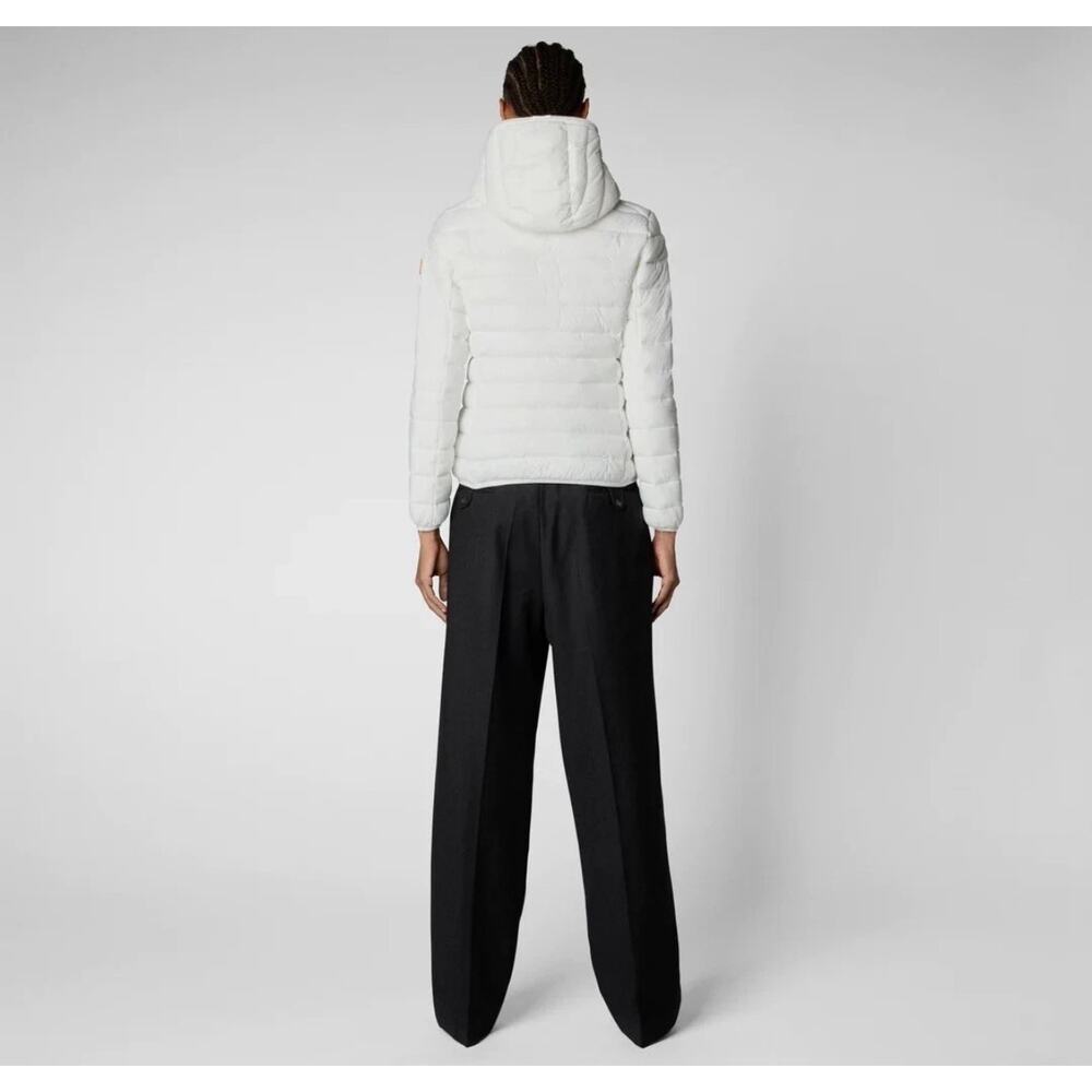 NEW Save The Duck Daisy Hooded Puffer White Jacket Women’s Sz 0 / XS - Picture 14 of 14